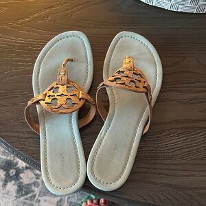 Tory Burch Miller Cork and Lt Blue Sandal